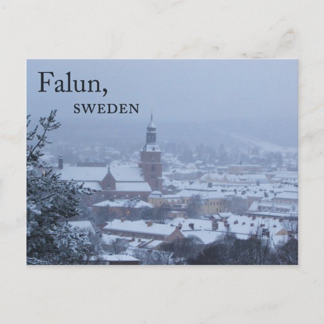 Falun, postal de Suecia (Anverso)