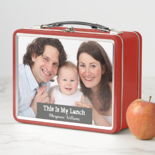 Familia 1 Foto Personalizado rojo Agregar nombre