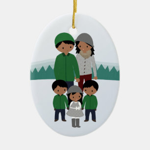 Familia adaptable de ornamento del navidad del