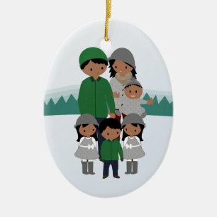 Familia adaptable de seis ornamentos del navidad