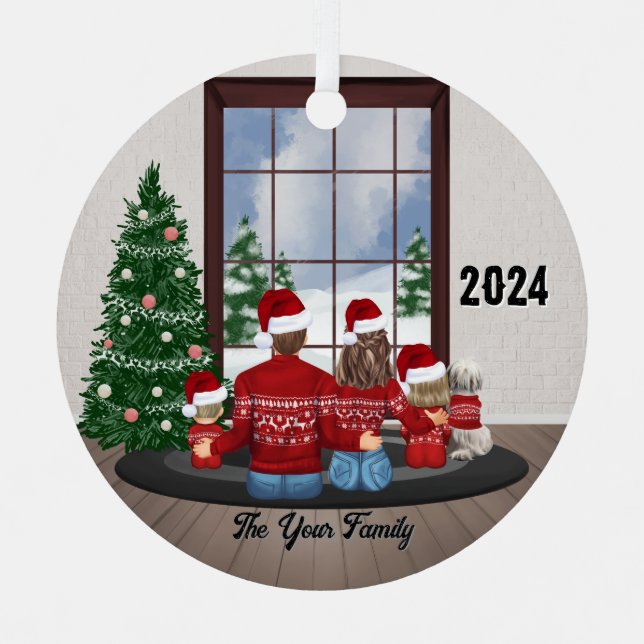 Familia adorno a chicas jóvenes padres (Anverso)