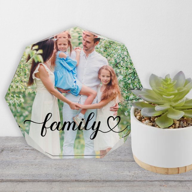 Familia Amor Negro Script Octogonal Foto (Subido por el creador)