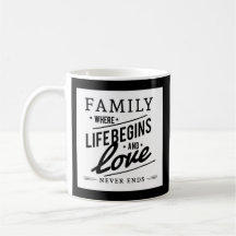 Familia, amor, taza de café personalizada de la