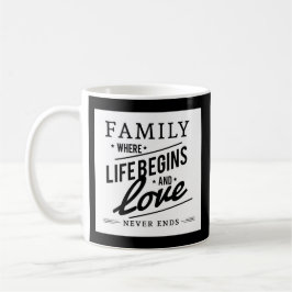 Familia, amor, taza de café personalizada de la