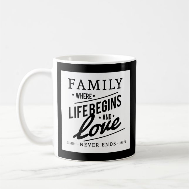 Familia, amor, taza de café personalizada de la (Izquierda)