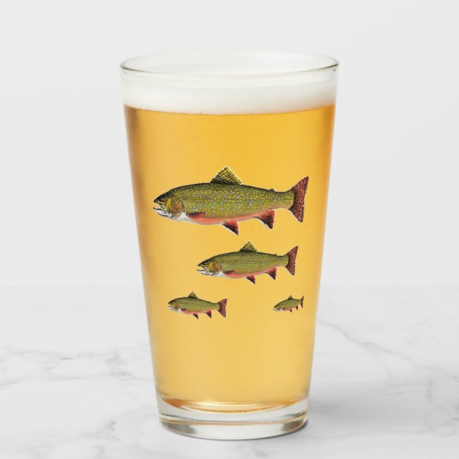 Familia Brook Trout Pub Glass (Anverso (lleno))