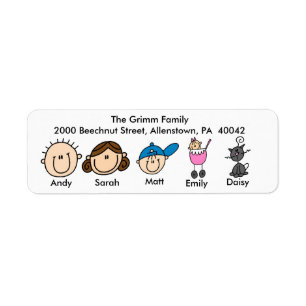 Familia Con Etiquetas De Dirección De Gato