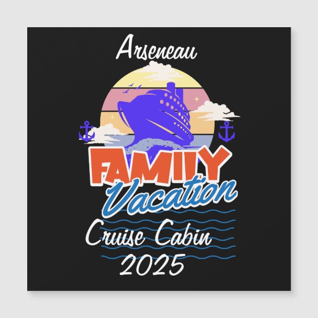 Familia CRUISE Cabina Negro Personalizado (Anverso)