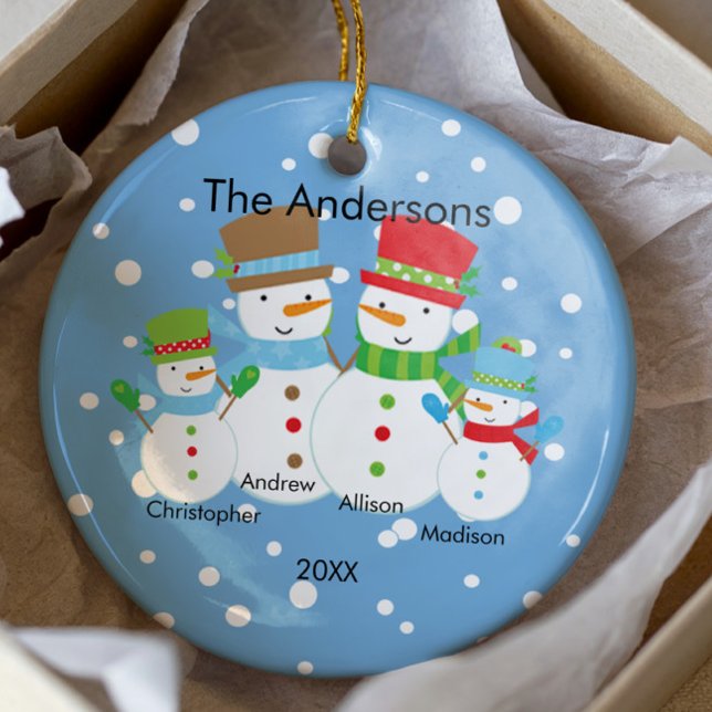 Familia Cute de Snowman de 4 Ornamentos de Navidad (Subido por el creador)