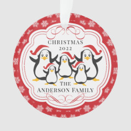 Familia Cute Pingüinos de 5 Ornamentos de Navidad