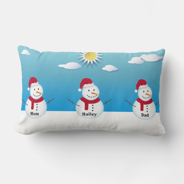 Familia de 3 Cojines decorativos personalizados de (Anverso)