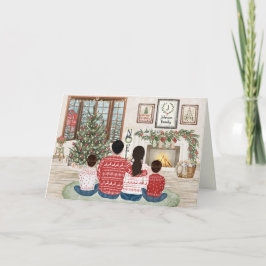 Familia de 4 Dos Niños, Navidad Familiar junto al
