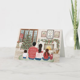 Familia de 4 Niña Bebé, Navidad Familiar junto al