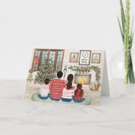 Familia de 4 Niña y Niño, Navidad en familia junto