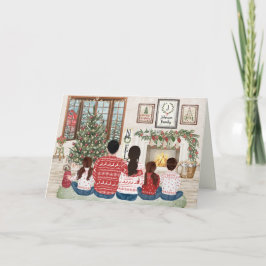Familia de 5 Niño Dos Niñas, Navidad Familiar junt