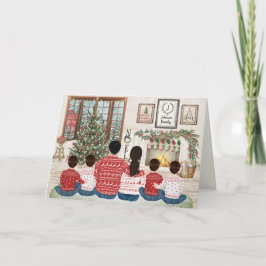 Familia de 6 Cuatro niños, Navidad familiar junto