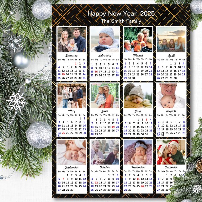 Familia de calendarios 2026 12 Foto Oro negro mode (Subido por el creador)