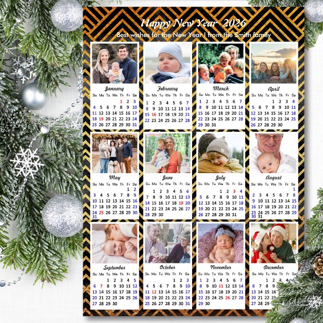 Familia de calendarios 2026 12 Foto Oro negro mode (Subido por el creador)