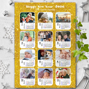 Familia de calendarios 2026 12 Foto Purpurina de o