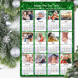 Familia de calendarios 2026 12 Foto Purpurina verd