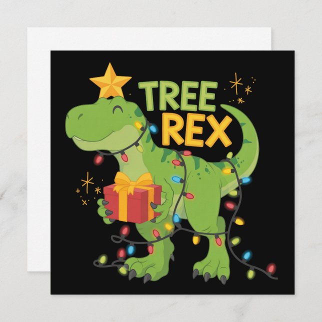 Familia de dinosaurios Tree Rex Navidad Grupo Comb (Anverso / Reverso)