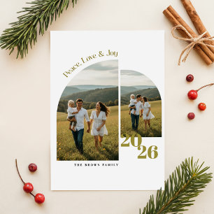 Familia de Elegante Script Multi Foto Navidad