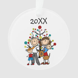 Familia de figuras de palo de 4 w Ornamento acríli