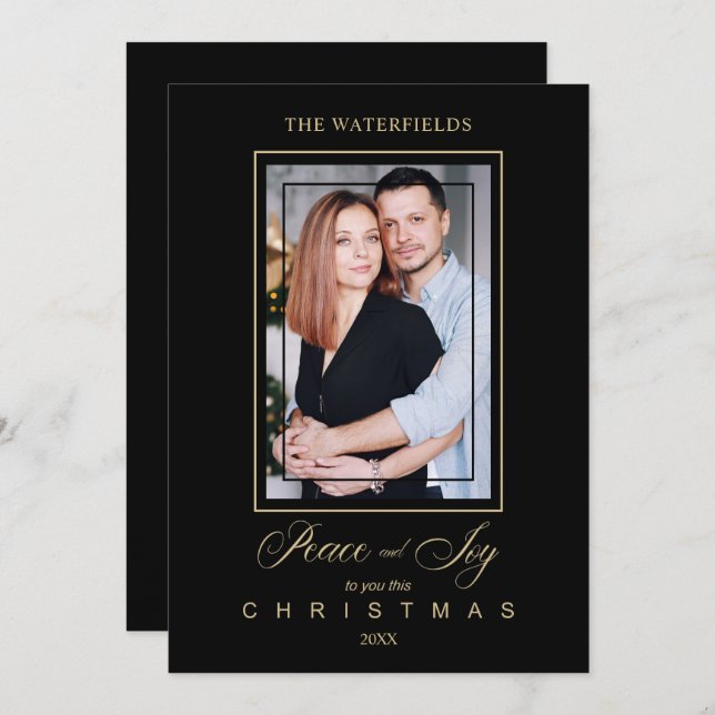 Familia de fotos de Navidades modernos, simples y  (Anverso / Reverso)