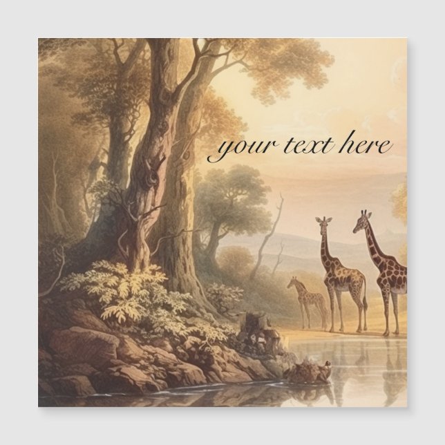 Familia de jirafas antiguas regalo personalizado b (Anverso)