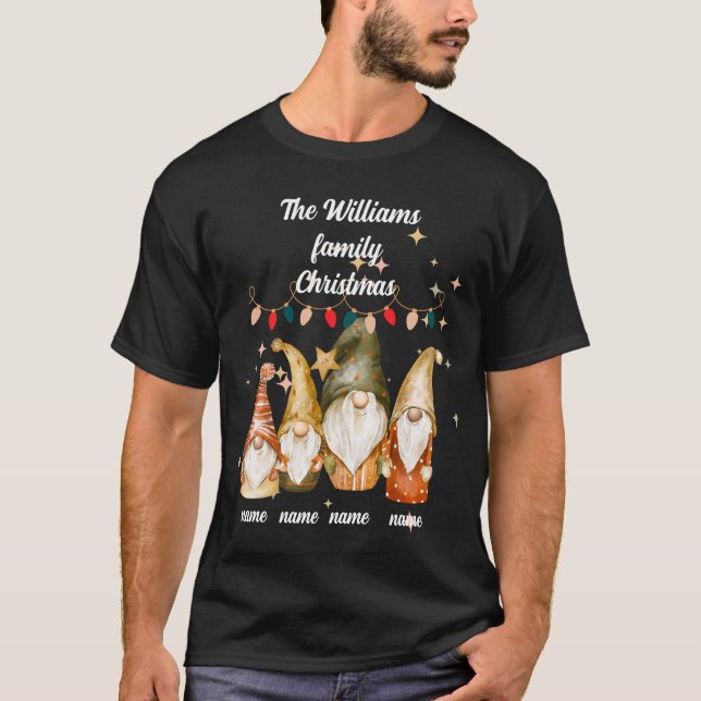 Familia de la camiseta de 4 Navidades Gnome (Anverso)