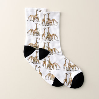 Familia de la jirafa en Brown y calcetines beige