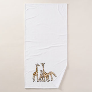 Familia de la jirafa en Brown y toalla de baño