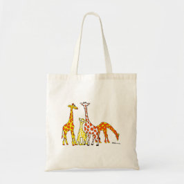 Familia de la jirafa en la bolsa de asas