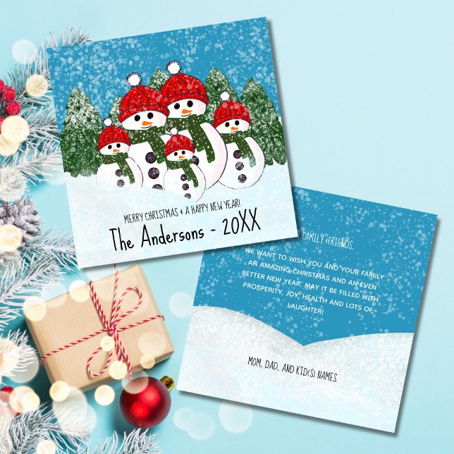 Familia de muñecas de nieve con cinco tarjetas de  (Subido por el creador)