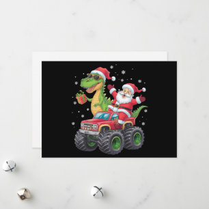 Familia de Navidad Combinando Santa Camión Dinosau