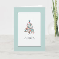 Familia de Navidad del árbol de madera flotante de