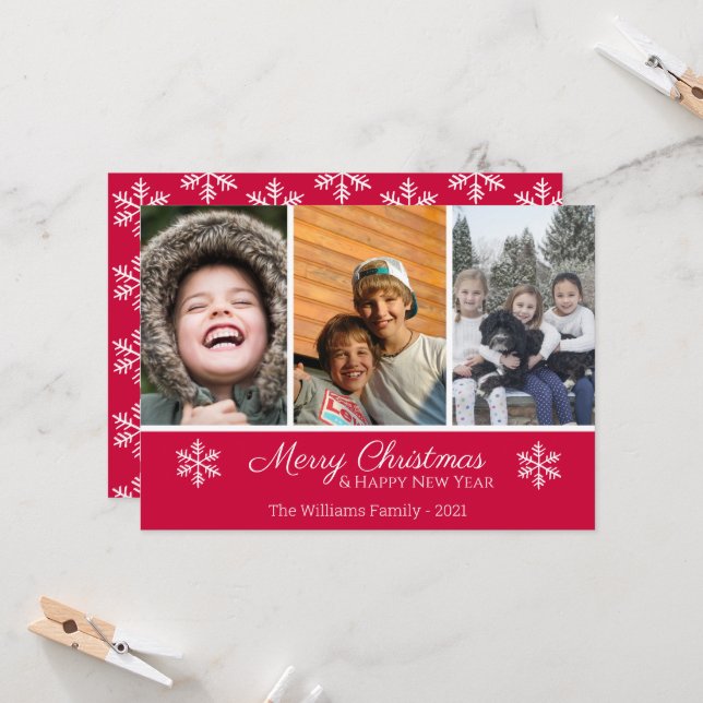 Familia de navidades 3 Foto Snowflake (Anverso/Reverso In Situ)