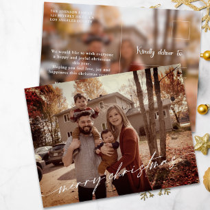 Familia de Navidades modernos 2 fotos postal de va