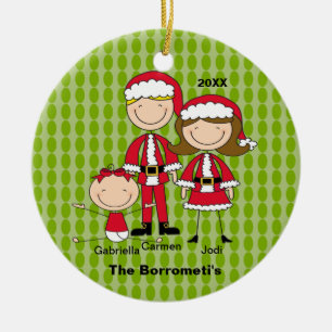 Familia de ornamento de 3 navidad