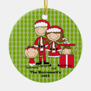 Familia de ornamento de 4 navidad