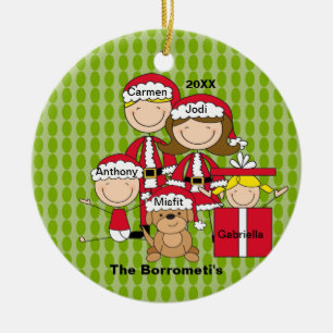 Familia de ornamento de 4 navidad