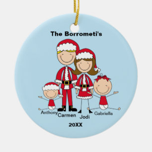 Familia de ornamento de 4 navidad