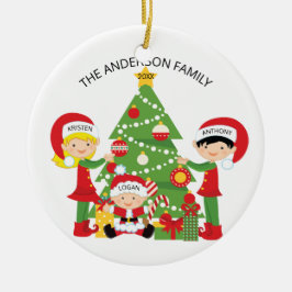 Familia de ornamento personalizado de 3 navidad