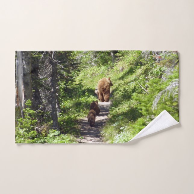 Familia de oso marrón (Toalla de mano)
