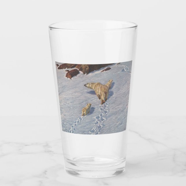 Familia de osos polares en la nieve ártica (Anverso)