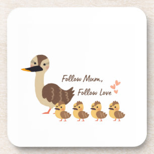Familia de patos adorables posavasos de mármol