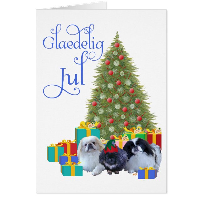 Familia de Pekinés en Navidad (Frente)