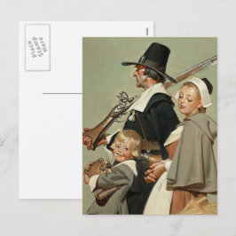 Familia de peregrinos. Postales de Acción de Graci