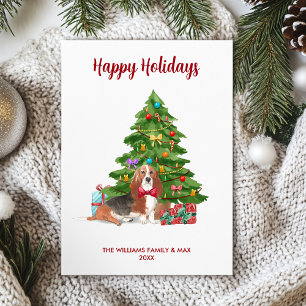 Familia de perro Basset Hound Navidad