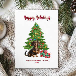 Familia de perro Dachshund Navidad